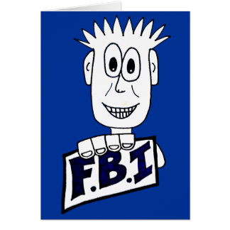 TecknadFBI-agent Hälsningskort