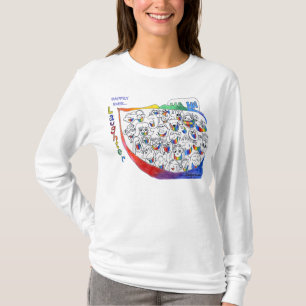Tecknadfolk som skrattar den roliga T-tröja T Shirt