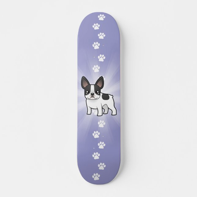 Tecknadfranskbulldogg Skateboard Bräda 21,5 Cm (Framsida)