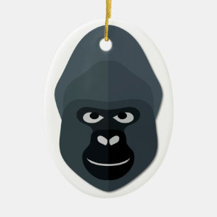 Tecknadgorillahuvud Julgransprydnad Keramik
