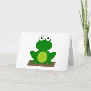Tecknadgroda på en logga kort