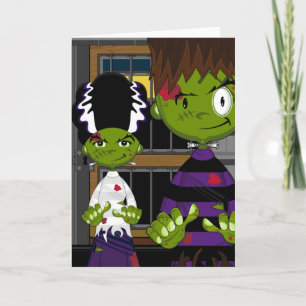 TecknadHalloween Frankensteins monster Kort