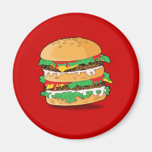 Tecknadhamburgaremagnet Magnet
