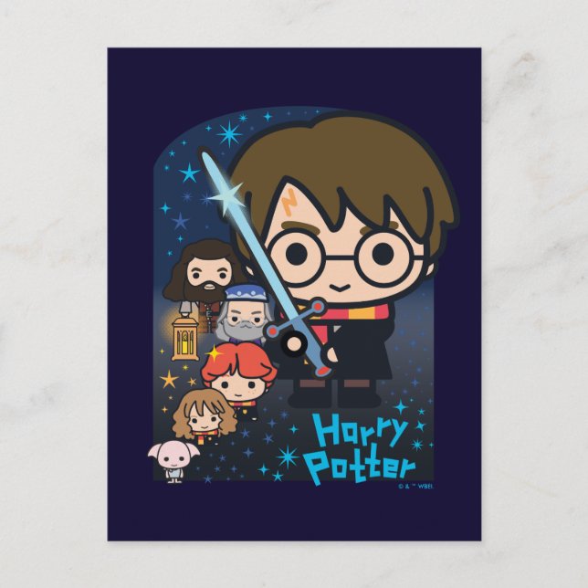 TecknadHarry Potter kammare av grafiska Vykort (Framsida)