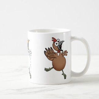 Tecknadhönor på en mug. kaffemugg