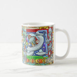 Tecknadillustration, av Bigfoot. Kaffemugg