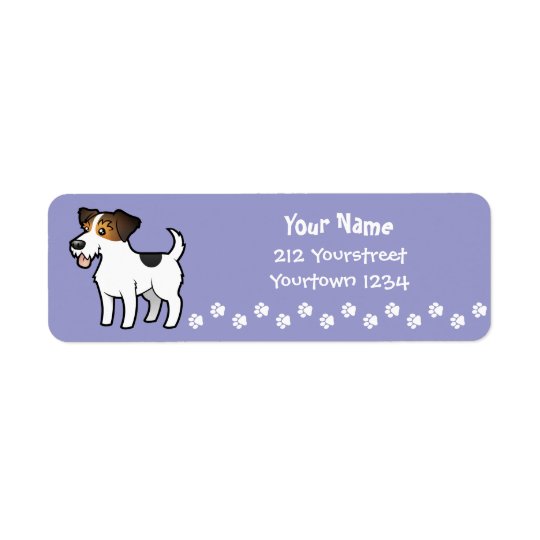 TecknadjackRussell Terrier Returadress Etikett