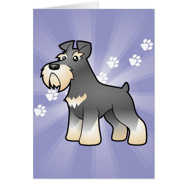 Tecknadjätte/standard/miniatyrSchnauzer Hälsningskort (Framsidan)