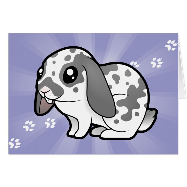 Tecknadkanin (disketten gå i ax slätar hår), hälsningskort (Framsidan Horizontal)