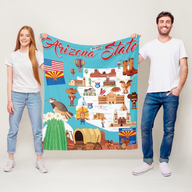 Tecknadkarta av Arizona Fleecefilt (På plats)