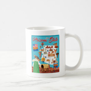 Tecknadkarta av Arizona Kaffemugg