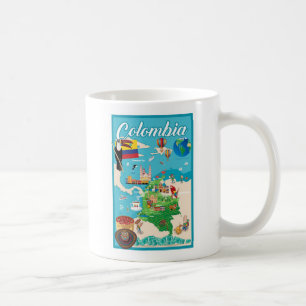 Tecknadkarta av Colombia Kaffemugg