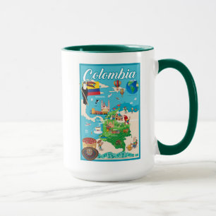 Tecknadkarta av Colombia Mugg
