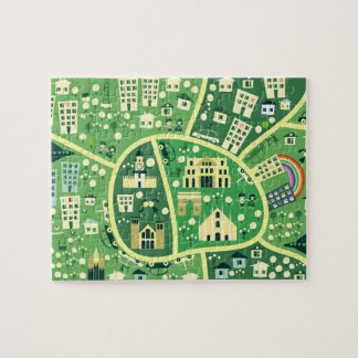 Tecknadkarta av det Milan pussel