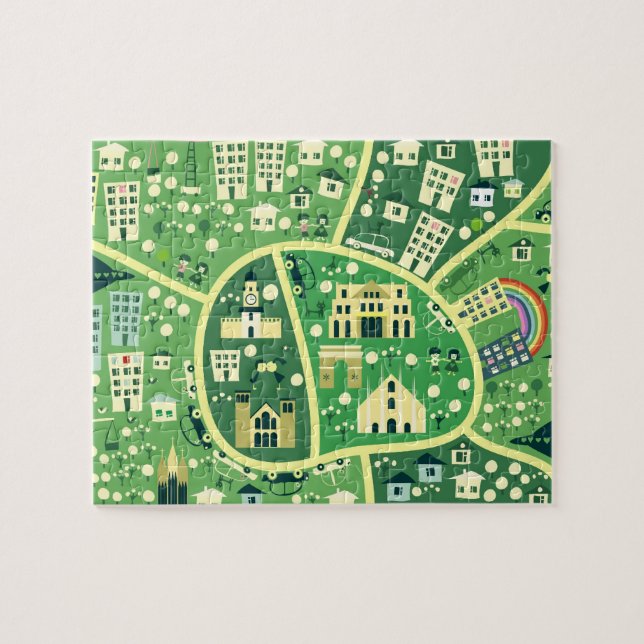 Tecknadkarta av det Milan pussel (Horisontell)