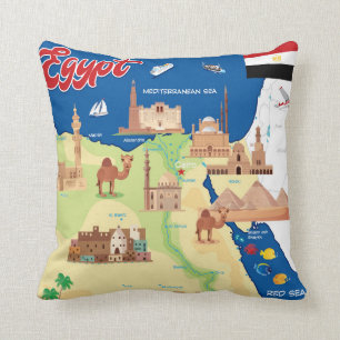 Tecknadkarta av egyptenen kudde