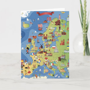 Tecknadkarta av Europa Kort