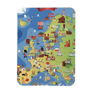 Tecknadkarta av Europa Magnet