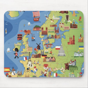 Tecknadkarta av Europa Musmatta