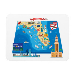 Tecknadkarta av Florida Magnet