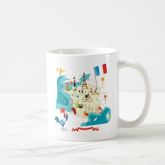 Tecknadkarta av frankriken kaffemugg (Höger)