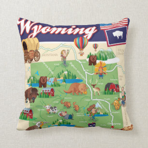 Tecknadkarta av Wyoming Kudde