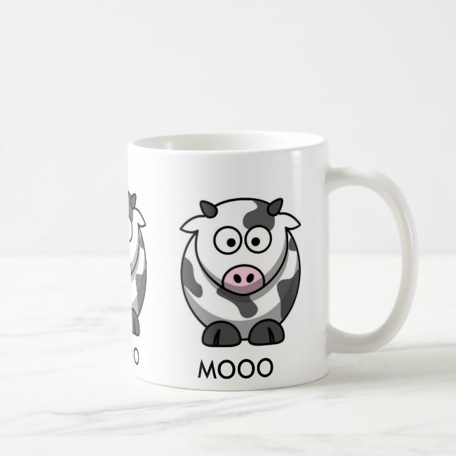 Tecknadko MOOO (3x omkring) Kaffemugg (Höger)