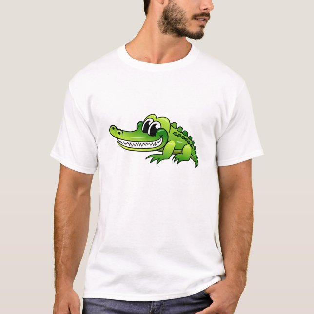 Tecknadkrokodil Tee Shirt (Framsida)