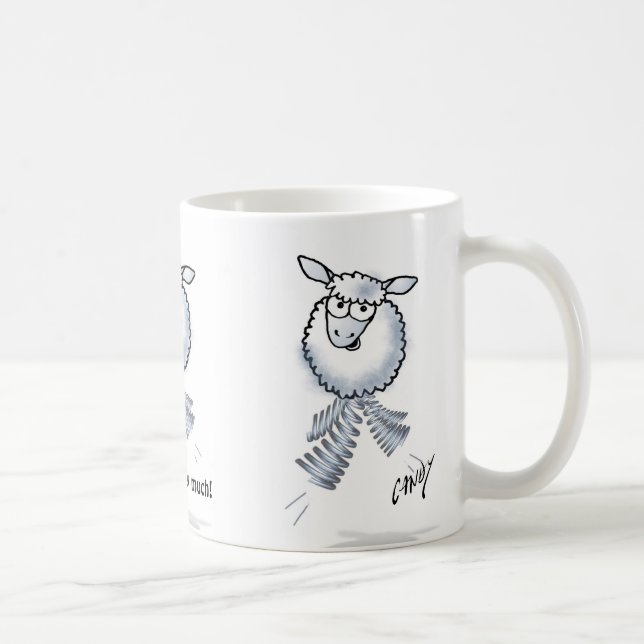 Tecknadlamb. För min syster. Jag älskar dig Kaffemugg (Höger)