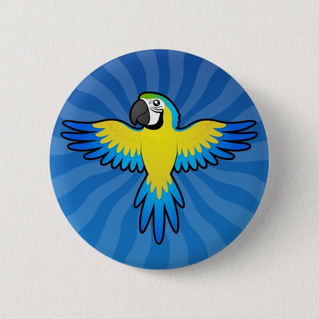 TecknadMacaw/papegoja Knapp (Framsida)