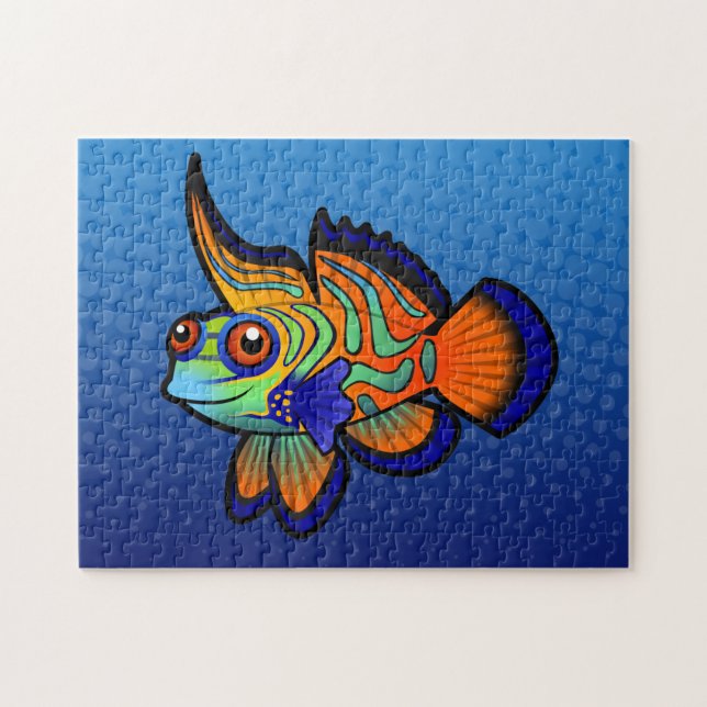 TecknadMandarin/Dragonet fisk Pussel (Horisontell)