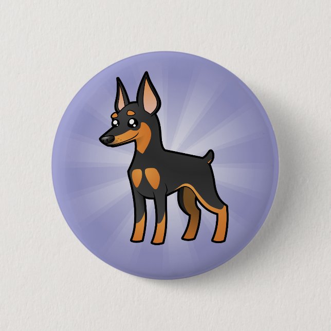 TecknadminiatyrPinscher/Manchester Terrier Knapp (Framsida)