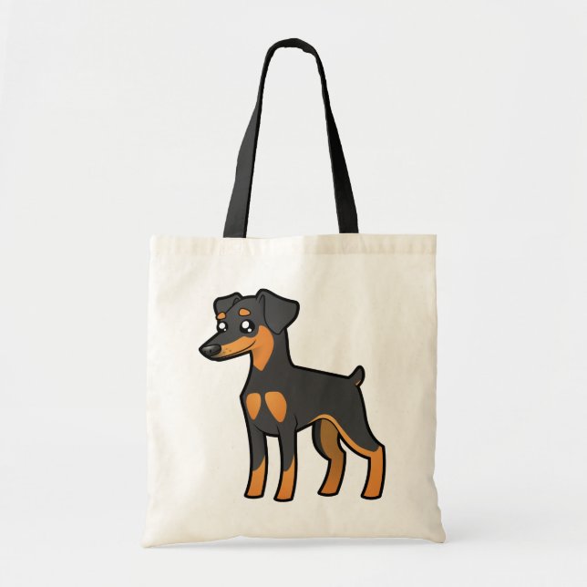 TecknadminiatyrPinscher/Manchester Terrier Tygkasse (Framsidan)