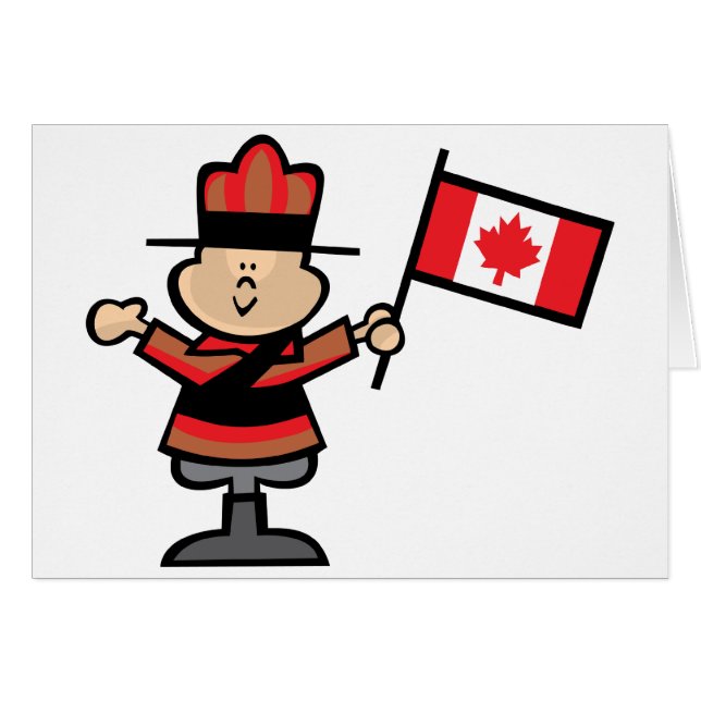 TecknadMountie Hälsningskort (Framsidan Horizontal)