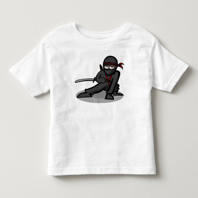 TecknadNinja krigare T Shirt (Framsida)