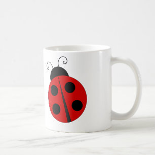 Tecknadnyckelpiga - vitkaffemugg kaffemugg