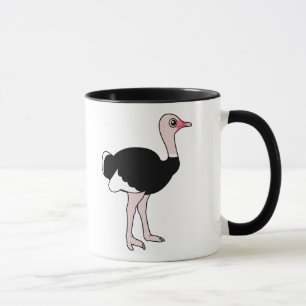 TecknadOstrich Mugg