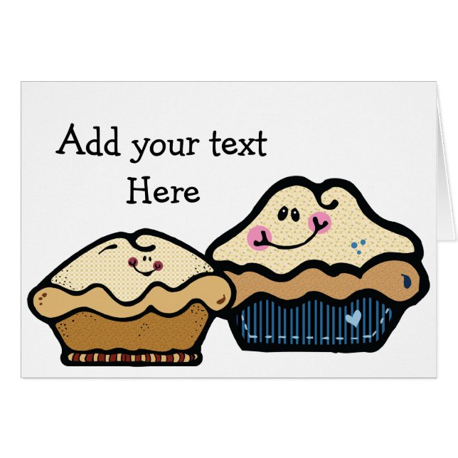 Tecknadpajer för pajdagen Januari 23rd Hälsningskort (Framsidan Horizontal)