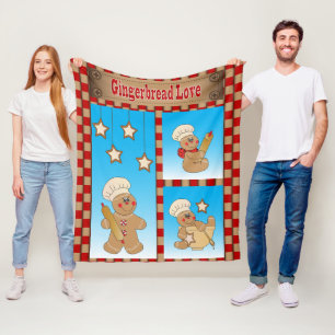 Tecknadpepparkaksgubbebagare Fleecefilt