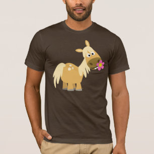 Tecknadponny och blommaT-tröja Tee Shirt