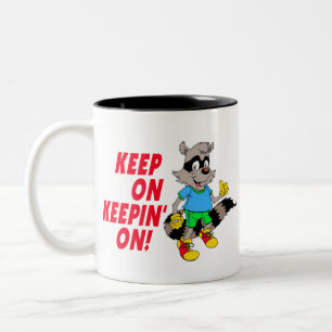 TecknadRaccoon Två-Tonad Mugg