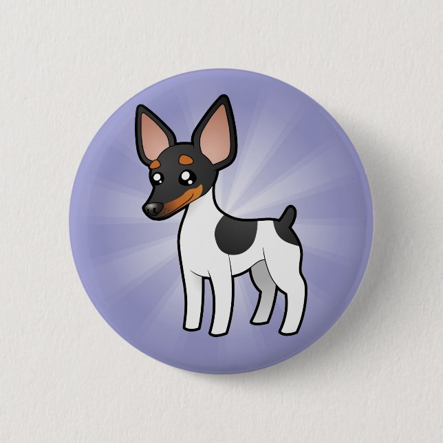 TecknadråttaTerrier/leksakfoxterrier Knapp (Framsida)