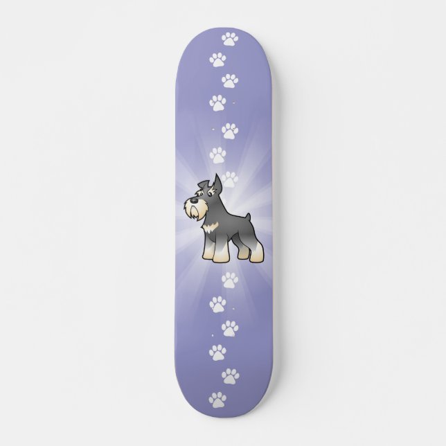 TecknadSchnauzer Skateboard Bräda 19,5 Cm (Framsida)