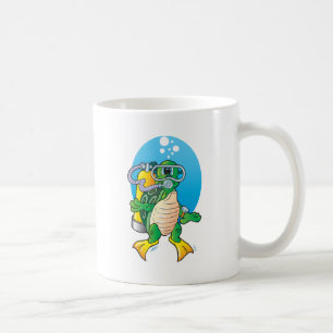 TecknadScubasköldpadda Kaffemugg