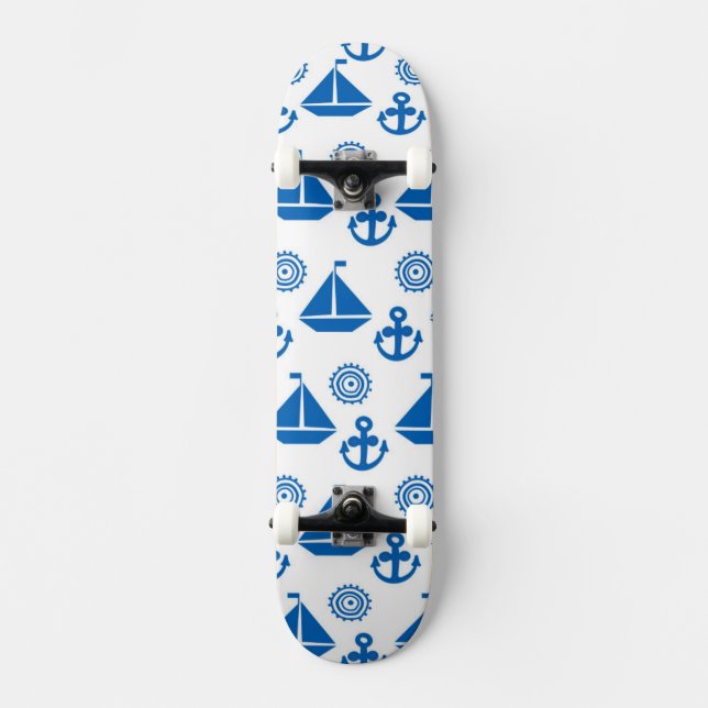 Tecknadsegelbåtmönster Skateboard Bräda 20,5 Cm (Framsida)