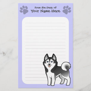 Tecknadsiberian husky/alaskabo Malamute Brevpapper
