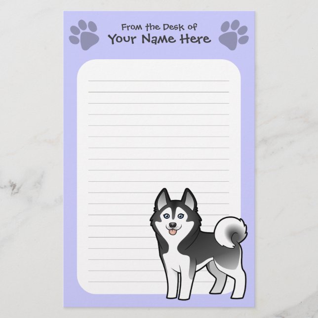 Tecknadsiberian husky/alaskabo Malamute Brevpapper (Framsida)