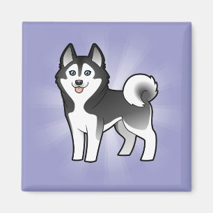 Tecknadsiberian husky/alaskabo Malamute Magnet