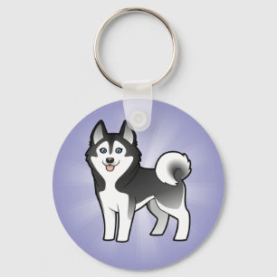 Tecknadsiberian husky/alaskabo Malamute Nyckelring