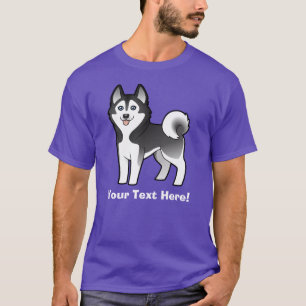 Tecknadsiberian husky/alaskabo Malamute Tee